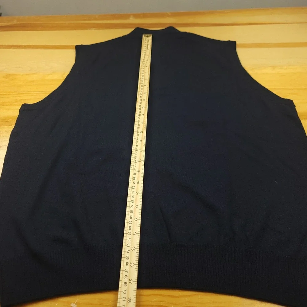 Peter Millar Navy 100% Merino Wool Quarter Zip Sweater Vest XL SU‎ Logo Golf